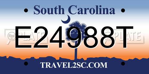 E24988T South Carolina License Plate