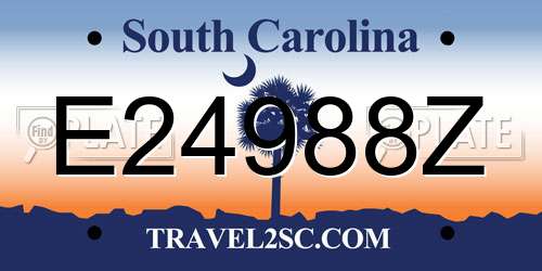 E24988Z South Carolina License Plate