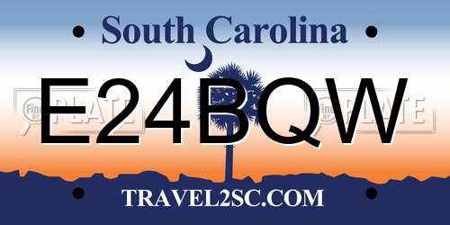 E24BQW South Carolina License Plate