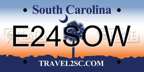 E24SOW South Carolina License Plate