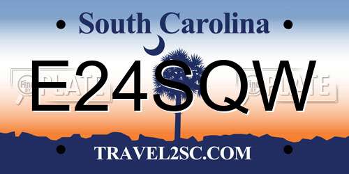 E24SQW South Carolina License Plate
