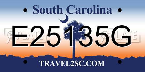E25135G South Carolina License Plate