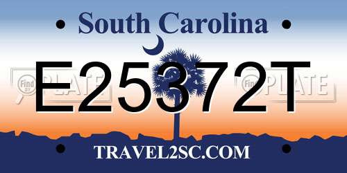 E25372T South Carolina License Plate
