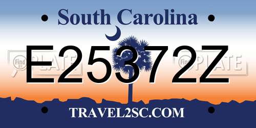 E25372Z South Carolina License Plate