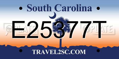 E25377T South Carolina License Plate