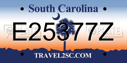 E25377Z South Carolina License Plate