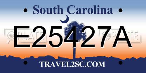 E25427A South Carolina License Plate
