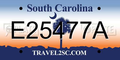 E25477A South Carolina License Plate