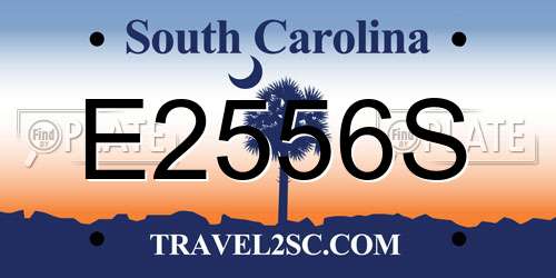 E2556S South Carolina License Plate