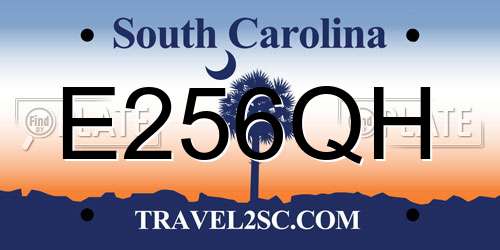 E256QH South Carolina License Plate