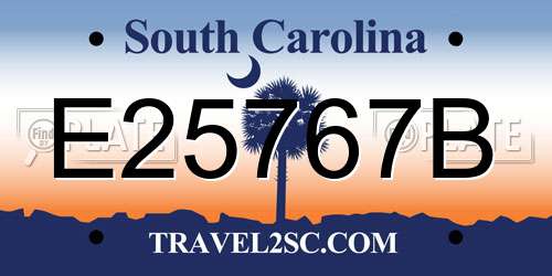 E25767B South Carolina License Plate