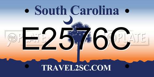 E2576C South Carolina License Plate