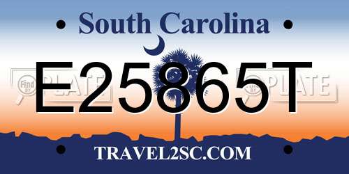 E25865T South Carolina License Plate