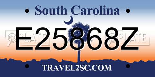 E25868Z South Carolina License Plate