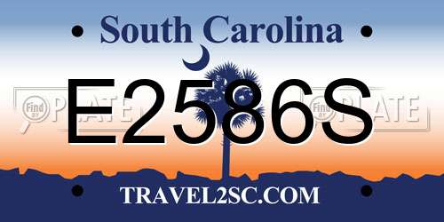 E2586S South Carolina License Plate