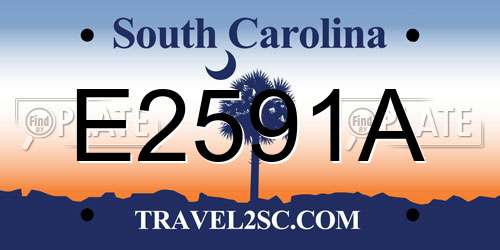 E2591A South Carolina License Plate