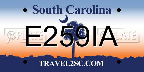 E259IA South Carolina License Plate
