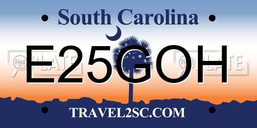 E25GOH South Carolina License Plate