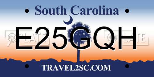 E25GQH South Carolina License Plate