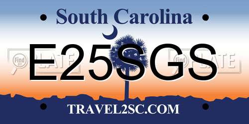 E25SGS South Carolina License Plate
