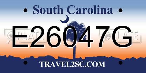 E26047G South Carolina License Plate