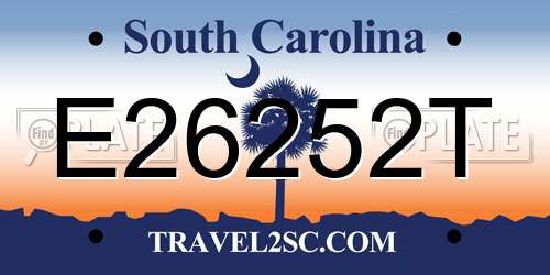 E26252T South Carolina License Plate