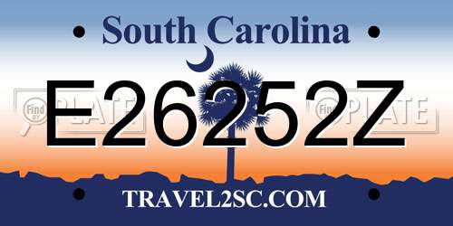 E26252Z South Carolina License Plate