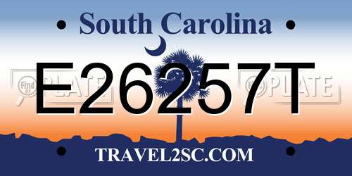 E26257T South Carolina License Plate
