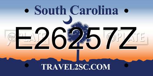 E26257Z South Carolina License Plate