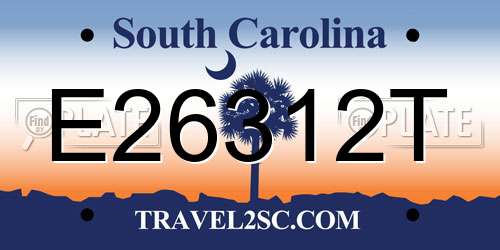 E26312T South Carolina License Plate