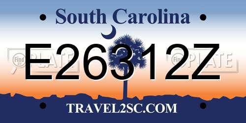 E26312Z South Carolina License Plate
