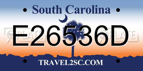 E26536D South Carolina License Plate