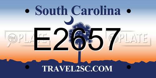 E2657 South Carolina License Plate