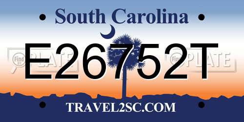 E26752T South Carolina License Plate