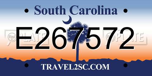 E267572 South Carolina License Plate