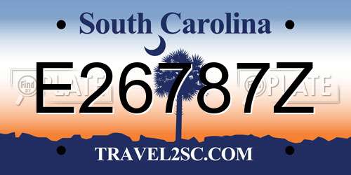 E26787Z South Carolina License Plate
