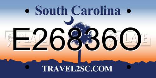 E26836O South Carolina License Plate