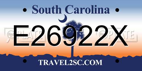 E26922X South Carolina License Plate