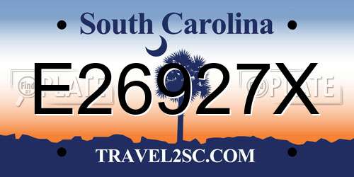 E26927X South Carolina License Plate