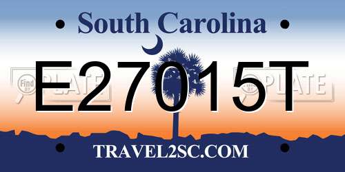 E27015T South Carolina License Plate