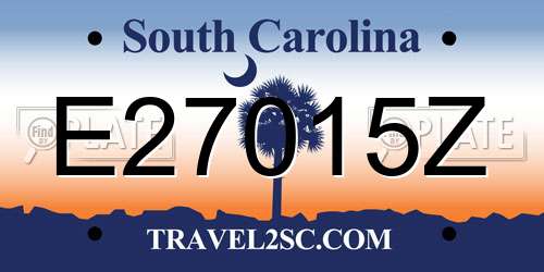 E27015Z South Carolina License Plate