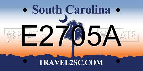 E2705A South Carolina License Plate
