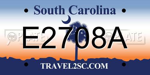 E2708A South Carolina License Plate