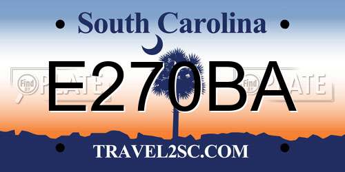 E270BA South Carolina License Plate