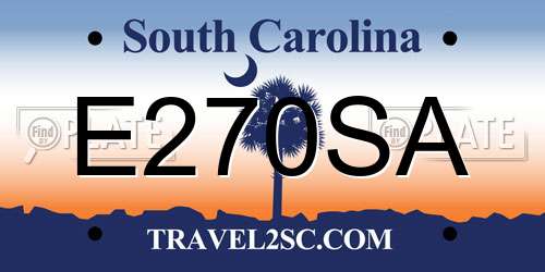E270SA South Carolina License Plate