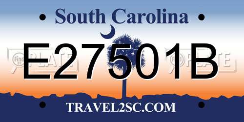 E27501B South Carolina License Plate