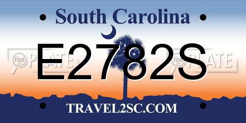 E2782S South Carolina License Plate
