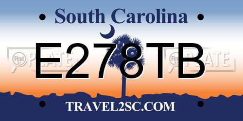 E278TB South Carolina License Plate