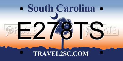 E278TS South Carolina License Plate