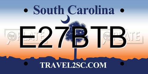 E27BTB South Carolina License Plate
